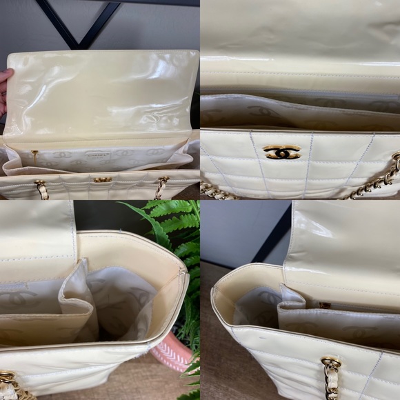 SOLD Chanel Chocolate Bar Patent Leather Tote - Picture 9 of 16